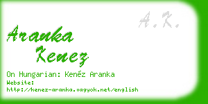 aranka kenez business card